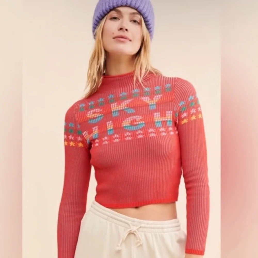 Urban Outfitters BDG Shauna Sky High Jacquard Sweater